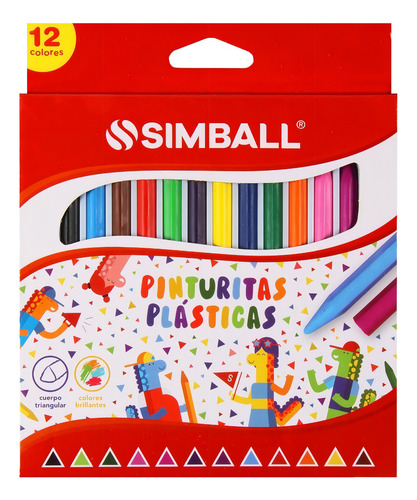 Pinturitas Plásticas X 12 Colores Simball