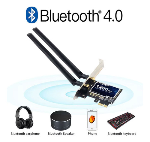 Placa Wireless Wifi Dual Band 5ghz 867mbps Computador Bt 4.0