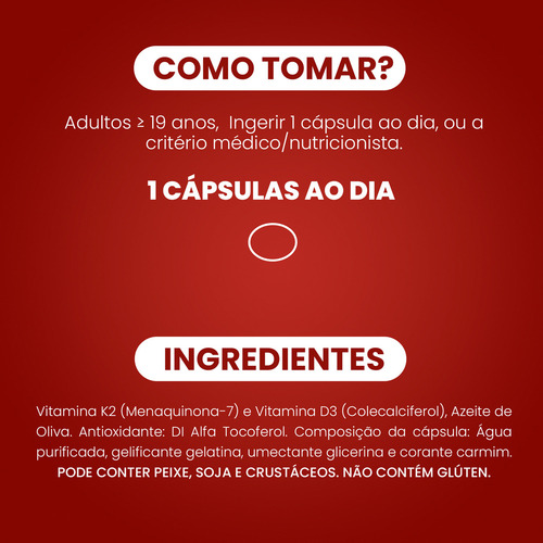 Vitamina D3 2000ui + K2 Mk-7 100 Mcg, 120 Cápsulas, Biogens