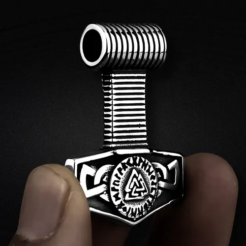 Collar Thor Valknut Vikingo Nórdico Acero Inoxidable Hombre