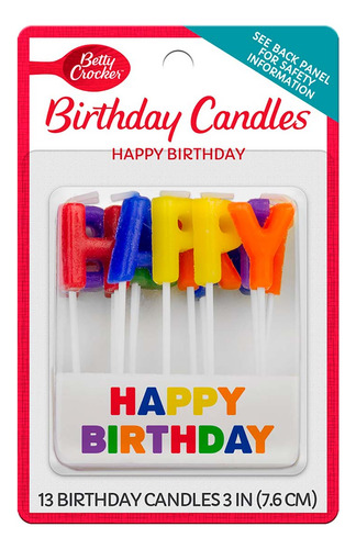 Velas Betty Crocker Cumpleaños 13 Piezas