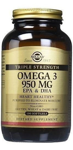 Solgar Triple Fuerza Omega 3 Epa Y Dha 950 Mg X 100