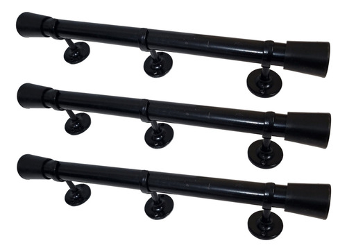 3 Kit Barral Cortina Innova Negro 21mmx2,4mts - 2 Tramos