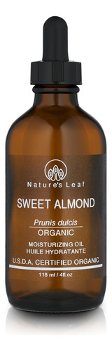 Aceite De Almendras Natures Leaf, 100% Orgánico Puro, 120 Ml