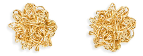 Aretes Espuma Tumbiko Hechos A Mano Con Baño De Oro 14k