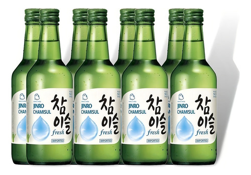 Paquete De 8 Soju Coreano Sabor Fresh, Jinro, 360 Ml