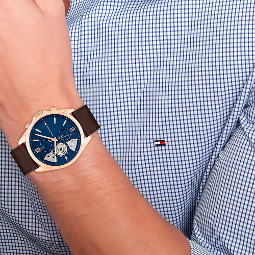Reloj Tommy Hilfiger Para Hombre De Cuero 1710645 Ss