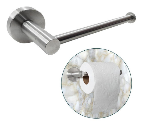 Papeleira Banheiro Inox 304 Porta Papel Higiênico Suporte Acabamento Escovado Cor Prata Inox