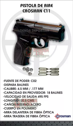 Pistola Crosman Cartuchos 1500 Balines Bbs 5 Tanques Co2