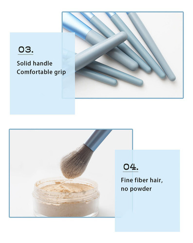 8 Peças De Mini Conjunto De Pincéis De Maquiagem Foundation