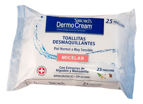 Toallitas Desmaquillantes Dermo Cream Rostro Micelar 25 U