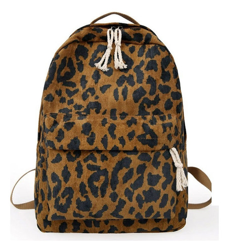 Mochila Mujer Niña Estampado Leopardo Gran Capacidad Cremall