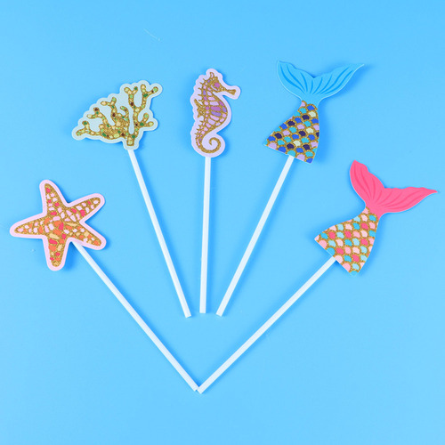 Decoraciones Doradas Para Tartas Con Forma De Cola De Sirena