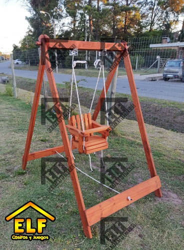 Imagen 4 de 4 de Juego Hamaca Bebe Con Armazón Pino Macizo Pitado Con Protect