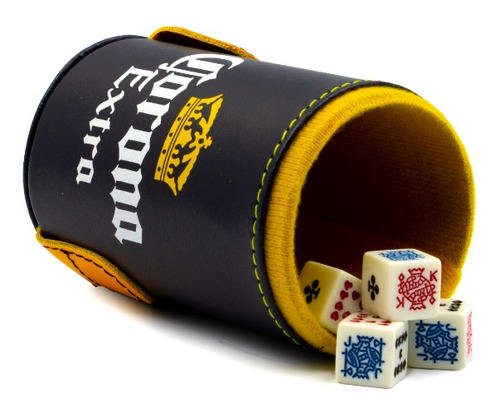 Cubilete Cerveza Corona Con Portadados. 5 Dados Grabados