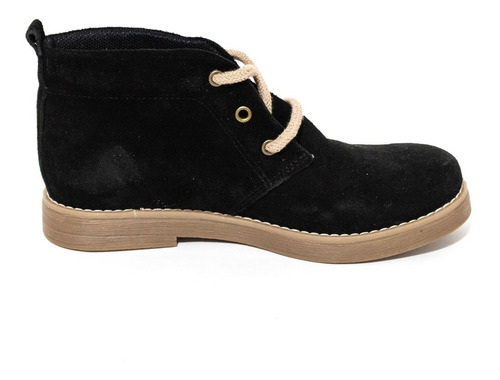 Imagen 3 de 7 de Botas Botinetas Mara Citadina Gamuza Negra Borcego Moda