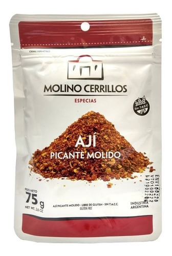 Imagen 1 de 4 de Ají Picante Molido Premium Molino Cerrillos 75g Sin Tacc