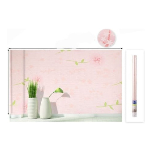 Papel Tapiz Autoadhesivo Diseño Rosa Suave Con Flores 