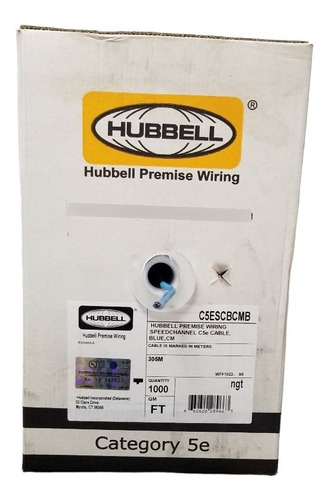Cable Utp Hubbell Cat 5e -305mts100% Cobre Azul / Gris 