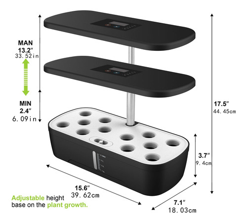 Sistema Hidropônico 12 Pod Com Luz, Crescimento Hidropônico