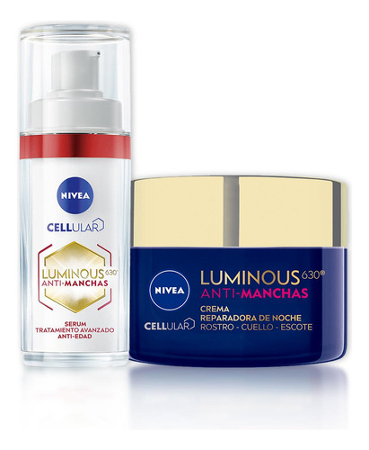 Nivea Luminous Antimanchas Serum Antiedad+crema De Noche