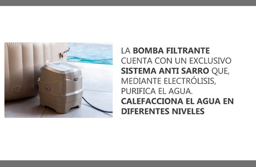 Imagen 6 de 10 de Jacuzzi Spa Inflable Intex Terapia De Burbujas 196x71cm. New