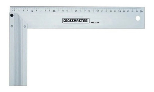 Imagen 1 de 3 de Escuadra Carpintero Regla Metal Aluminio 300mm Crossmaster