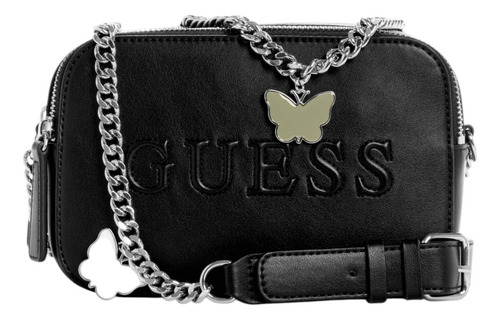 Bolsa Guess Factory Le960970-bla Acabado de los herrajes Níquel Color Negro Correa de hombro Negro Diseño de la tela Lisa