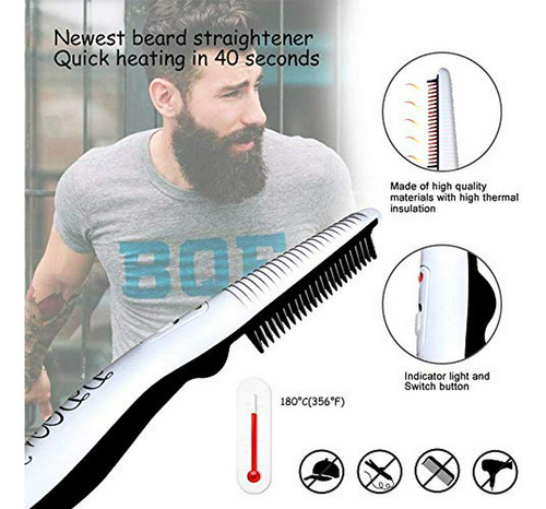 Peine Alisador De Barba, Peine Caliente, Cepillo De Barba Ca