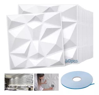 Panel Decorativo 3d Pared 50pzs 30x30cm Impermeable Pegatina