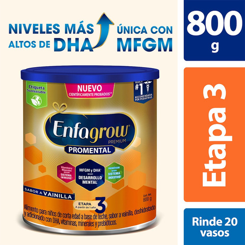 Alimento A Base De Leche Enfagrow Etapa 3 Vainilla 800 G