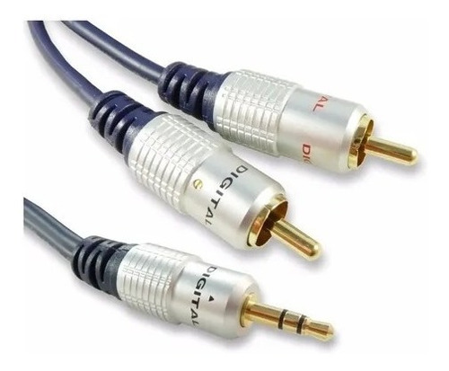 Cable Spica Stereo A Rca Conectores Metálicos Bronce
