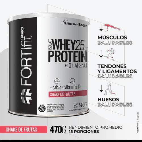 Imagen 2 de 5 de Pack Fortifit Pro Whey Protein Isolate Shake De Frutas