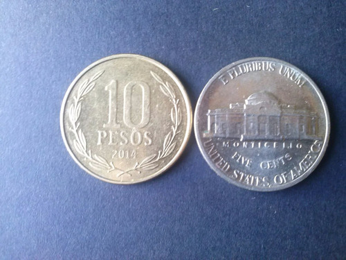 Moneda Estados Unidos Five Cents Níquel 1988 Ceca P