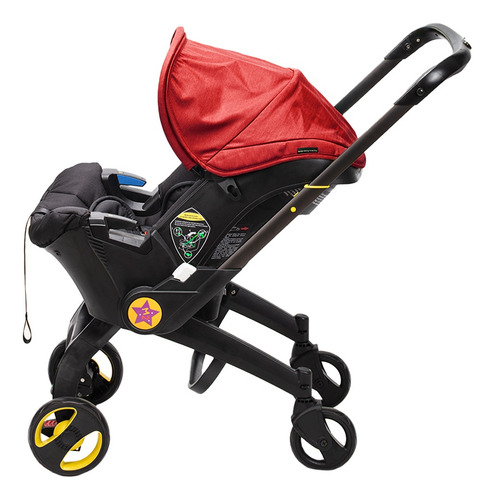 Carriola Convertible Mima2 Con Autoasiento Para Paseo Color Rojo Chasis Negro