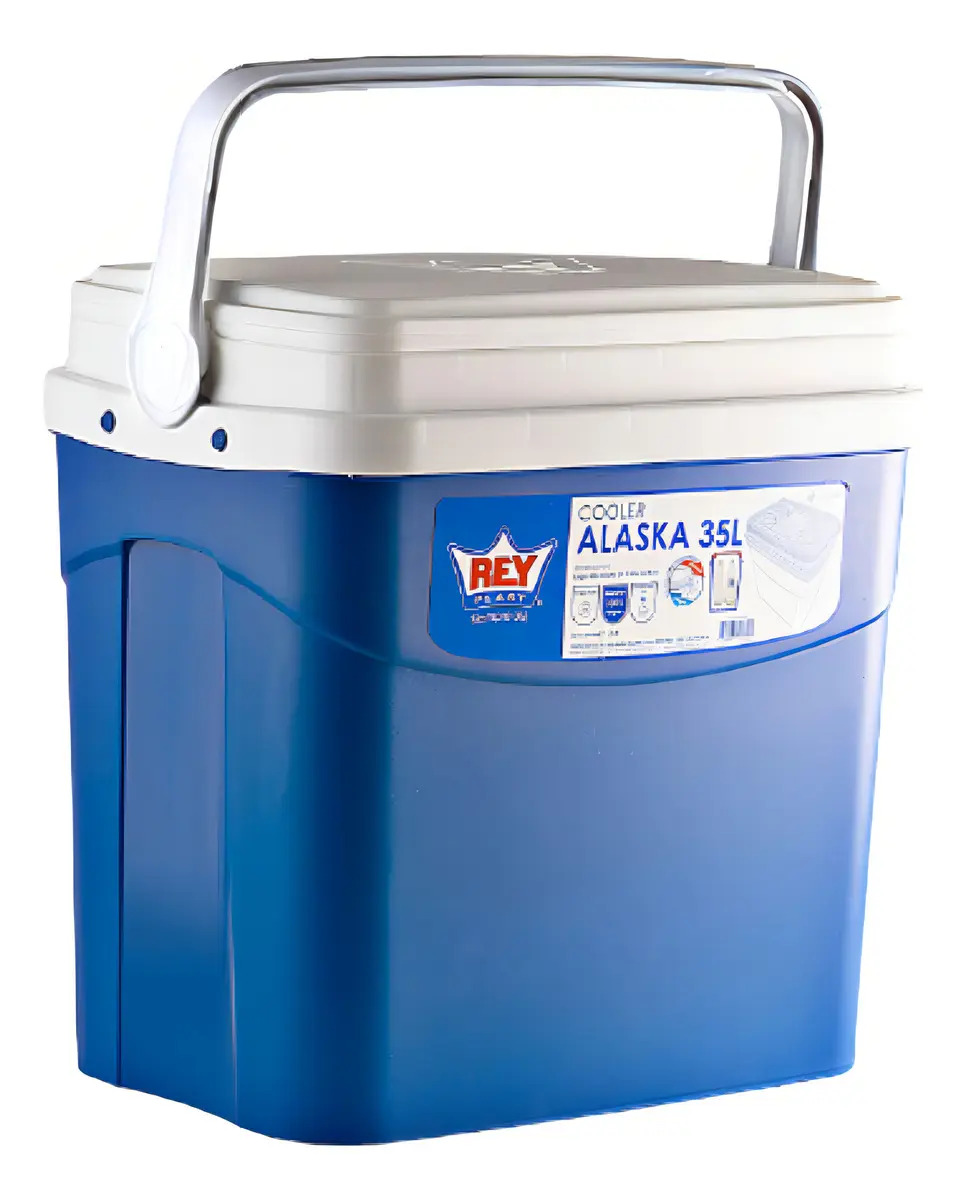 Cooler Nevera Caba Hielera Portátil 35 Litros Color Azul Reyplast