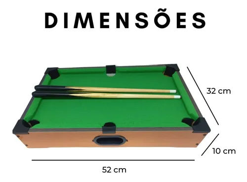 Mesa De Bilhar Snooker Infantil Sinuca Menina ou Menino - Braskit