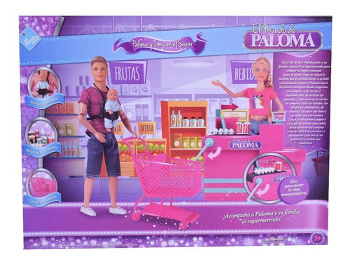Imagen 5 de 8 de Muñeca Paloma Y Tomy En El Supermercado Simil Barbie