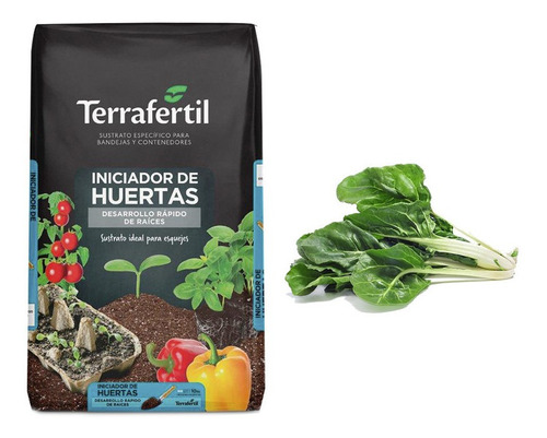 Sustrato Huertas Terrafertil 10lt Con Semillas De Acelga