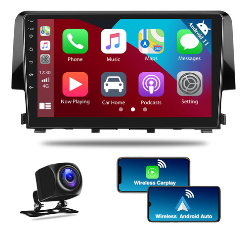 Honda Civic Radio Android Estereo Coche Carplay Inalambrico