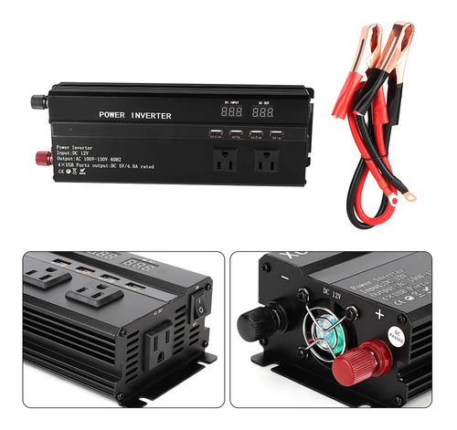 Inversor De Corriente 900w Dc 12/24v A Ac 110v Convertidor D