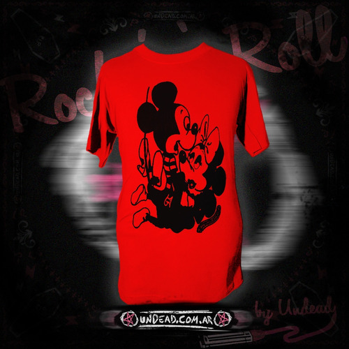 Remera Roja Slash Guns N' Roses Mickey Mouse Rock (alt.)