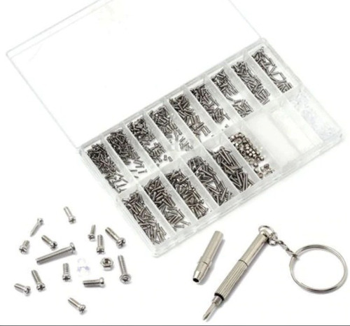 Caixa Com 1000 Mini Parafusos + Chave De Precisão .