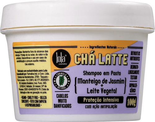 Cha Latte Shampoo Em Pasta Jasmim 100g Lola Cosmetics