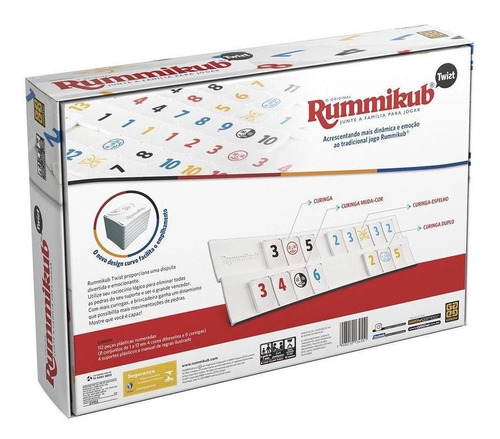 Rummikub Twist - Jogo De Estratégia Com Curingas - 14 Pedras