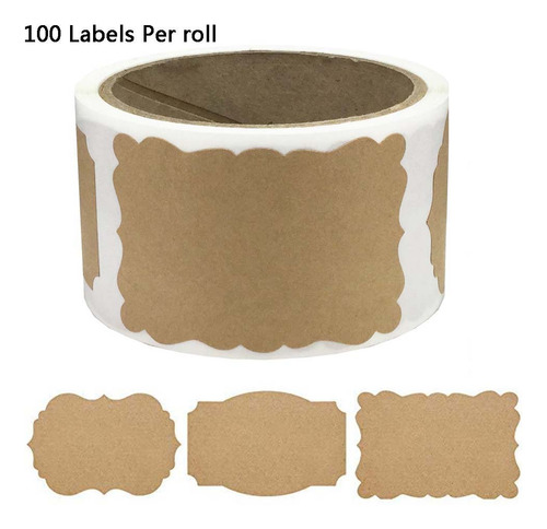 Pegatinas Kraft De Escritura Irregular, Autoadhesivas, Con F