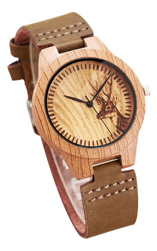 Correa De Cuero, Esfera De Madera, Reloj De Personalidad Rev