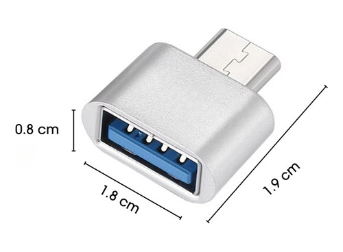 Kit 2 Adaptadores Otg Usb-c A Usb-a Multifuncional Plata