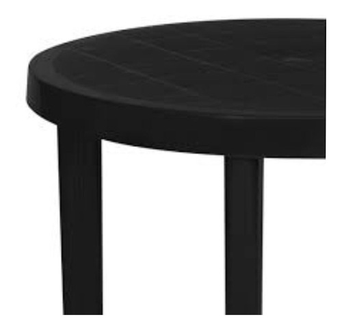 Mesa Pvc 90cm Para Patio Jardin Exterior Negra Js