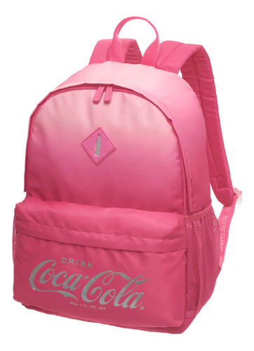 Mochila Escolar Coca Cola Sunset Casual Grande Cor Rosa